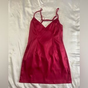 Pink Satin Mini Dress